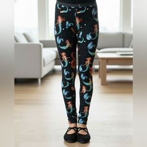 L NEW Girls Little Mermaid Leggings Buttery Soft Yoga Pants